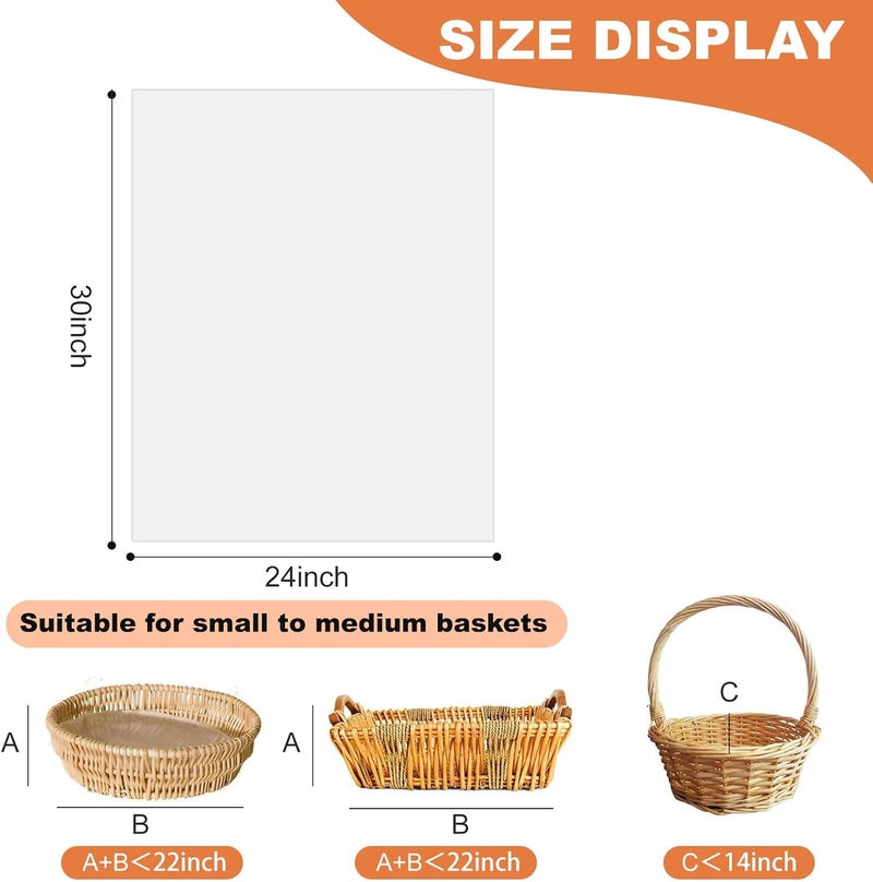 ZIMCEMS 12Pcs 24X30 inch Clear Cellophane Gift Wrap Bags Basket Wrapping Plastic Large Cello Bags for Party Favors Treats Mug with 5" Twist Ties - Image 2